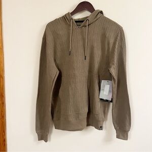 Modern Culture Textured Knit Men’s Pullover Hoodie Size Small Color Walnut NEW